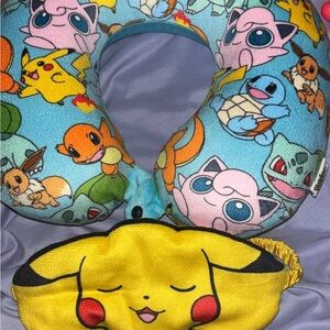 Pokemon Travel Neck Pillow and Sleep Mask Set